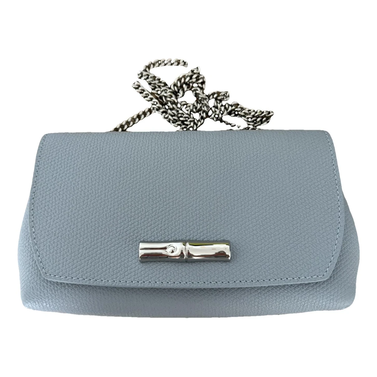 Pre-owned Longchamp Leather Clutch Bag In Blue