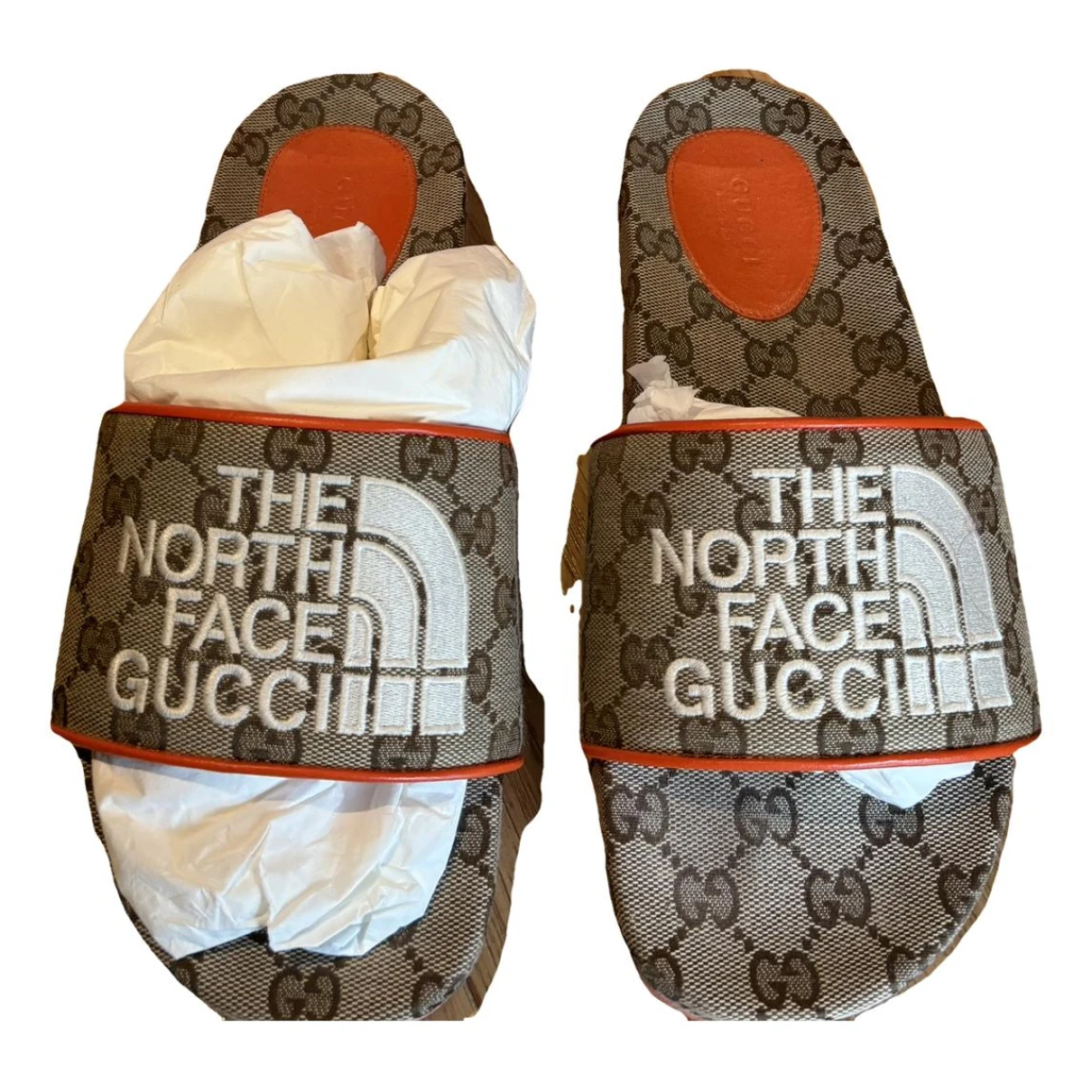 Pre-owned The North Face X Gucci Cloth Sandal In Beige