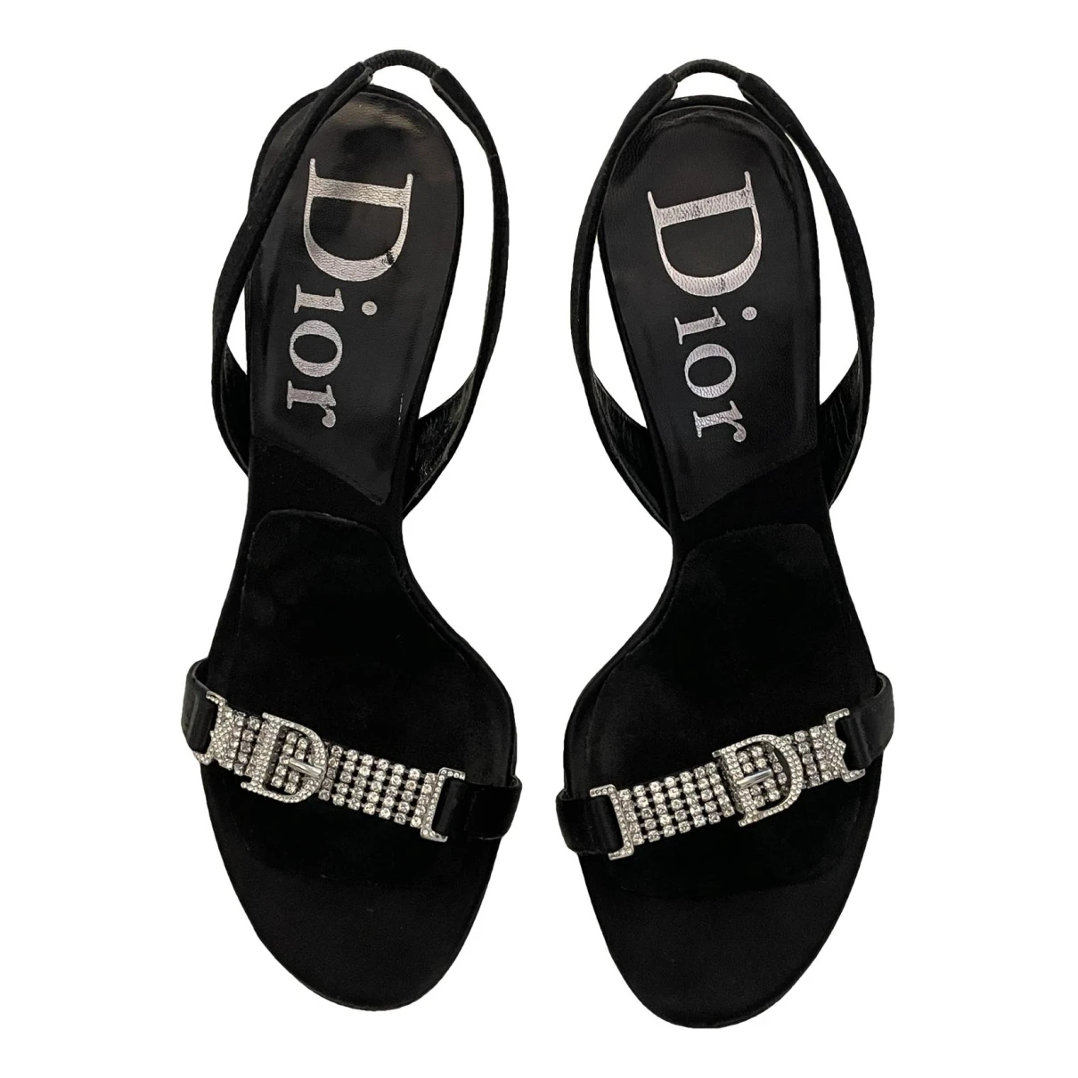 Pre-owned Dior Cloth Sandal In Black
