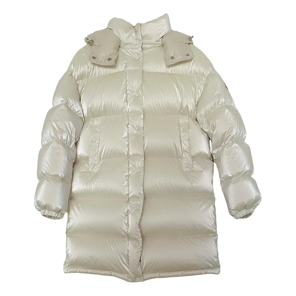 Pre-owned Moncler Puffer In Metallic