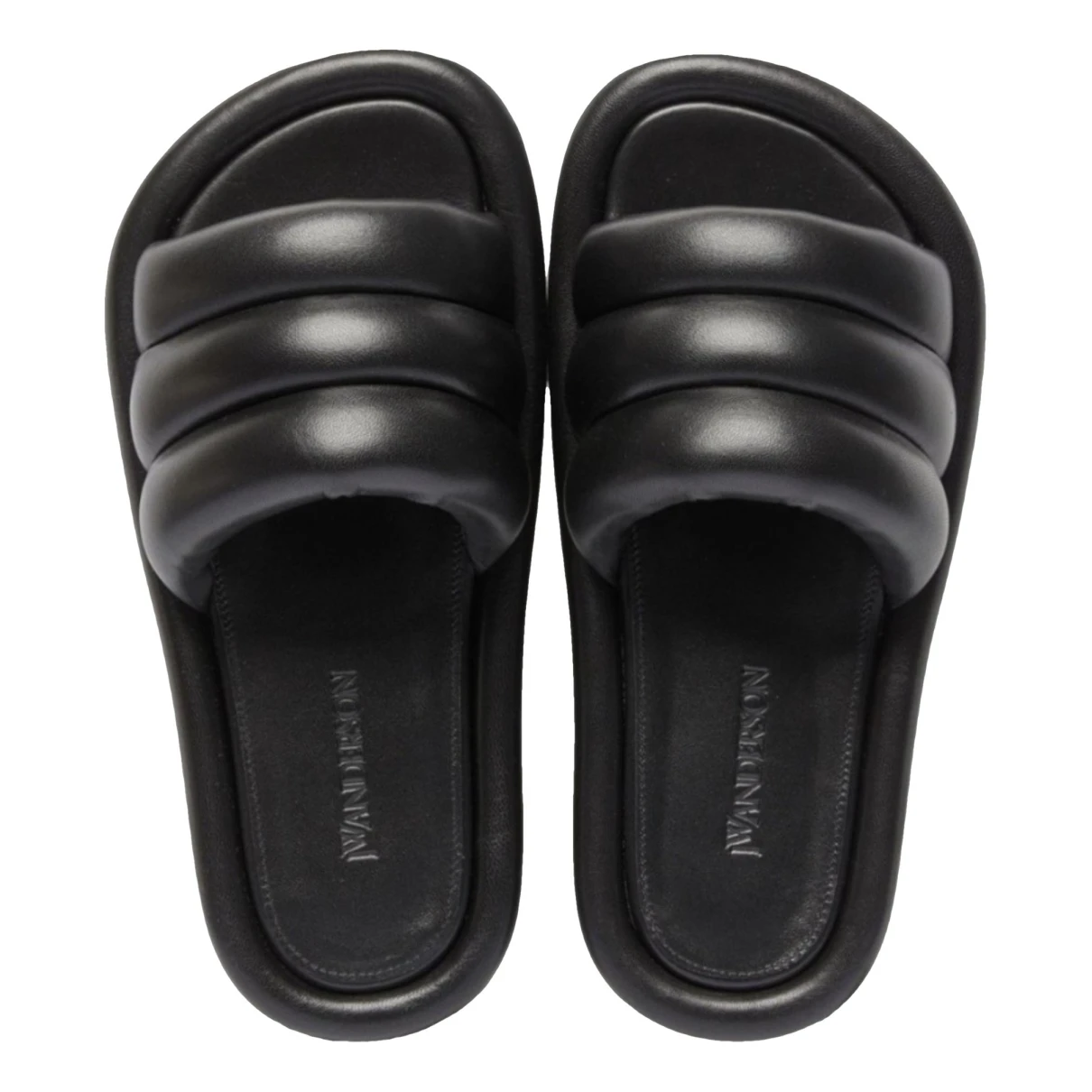 Pre-owned Jw Anderson Leather Flats In Black