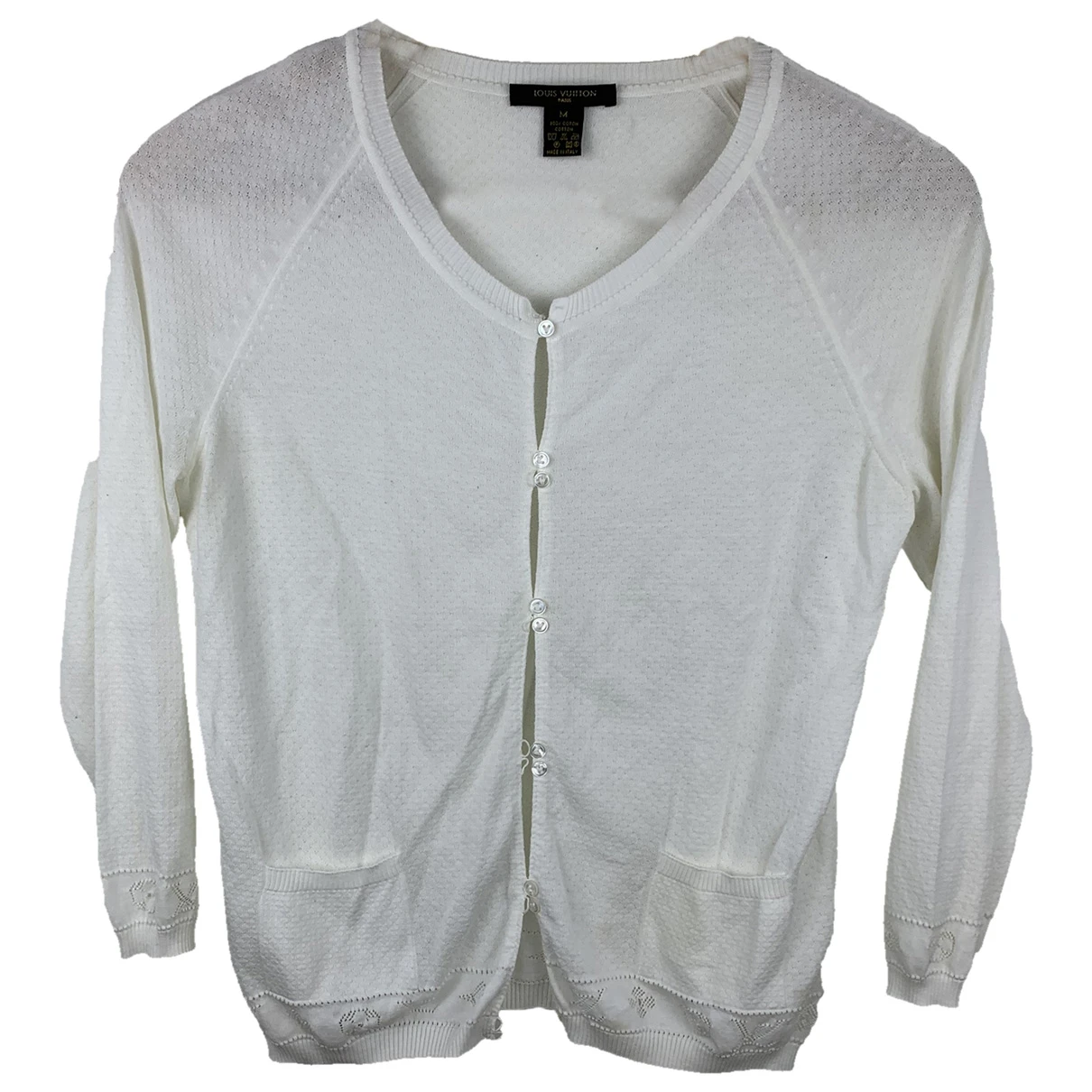 Pre-owned Louis Vuitton Cardigan In White