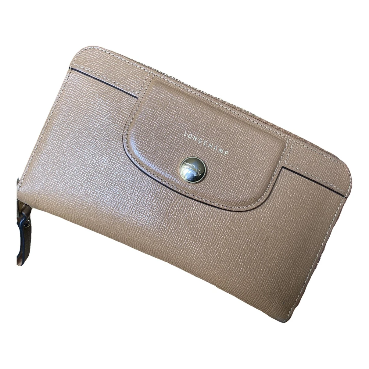Pre-owned Longchamp Leather Wallet In Camel