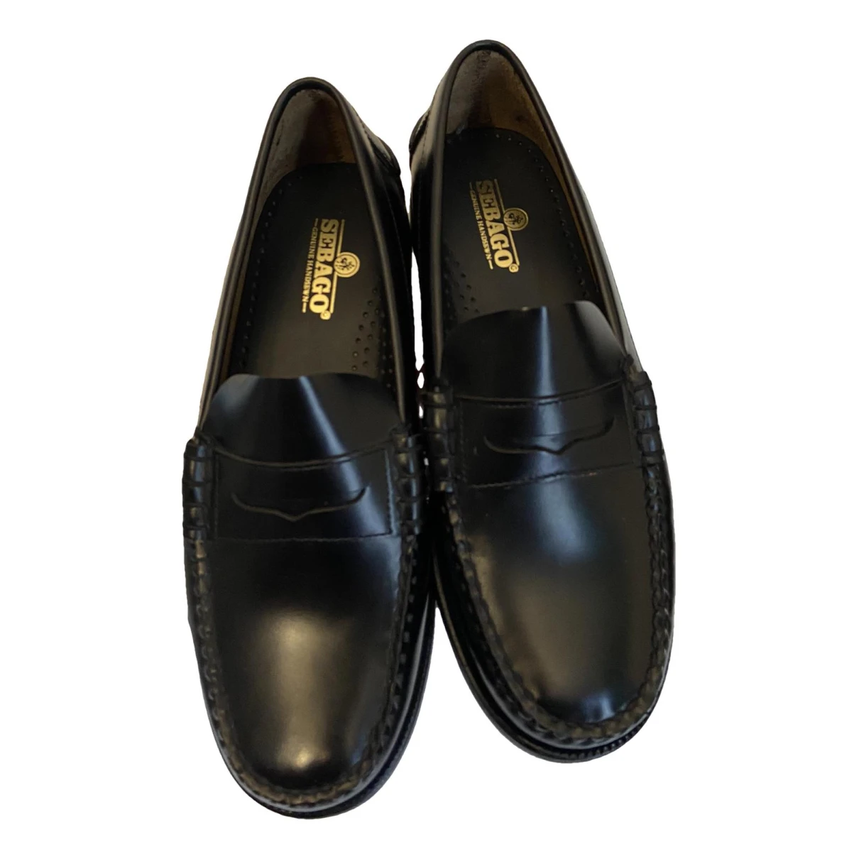 Pre-owned Sebago Leather Flats In Black