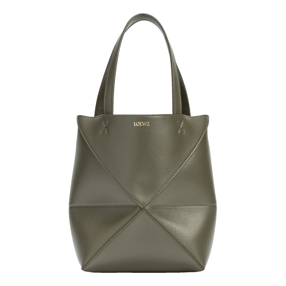 Pre-owned Loewe Puzzle Fold Leather Handbag In Green