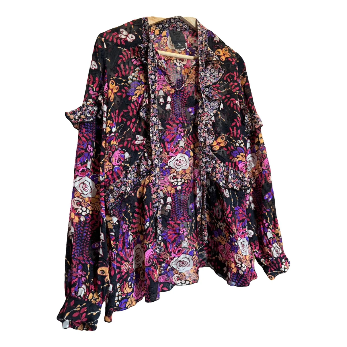 Pre-owned Anna Sui Silk Blouse In Multicolour