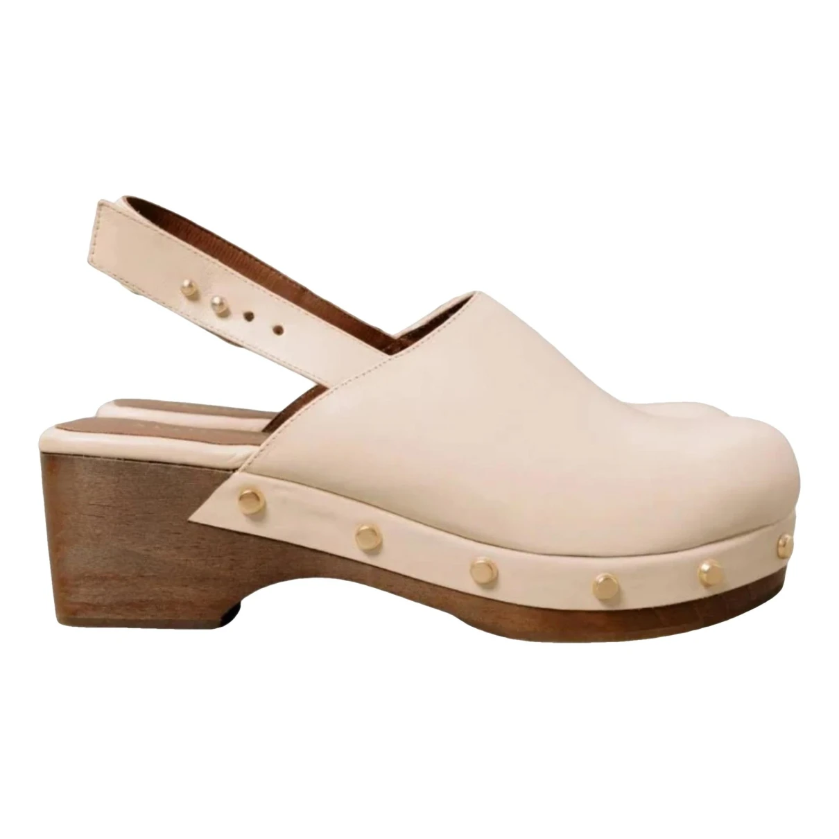 Pre-owned Alohas Leather Mules & Clogs In Beige