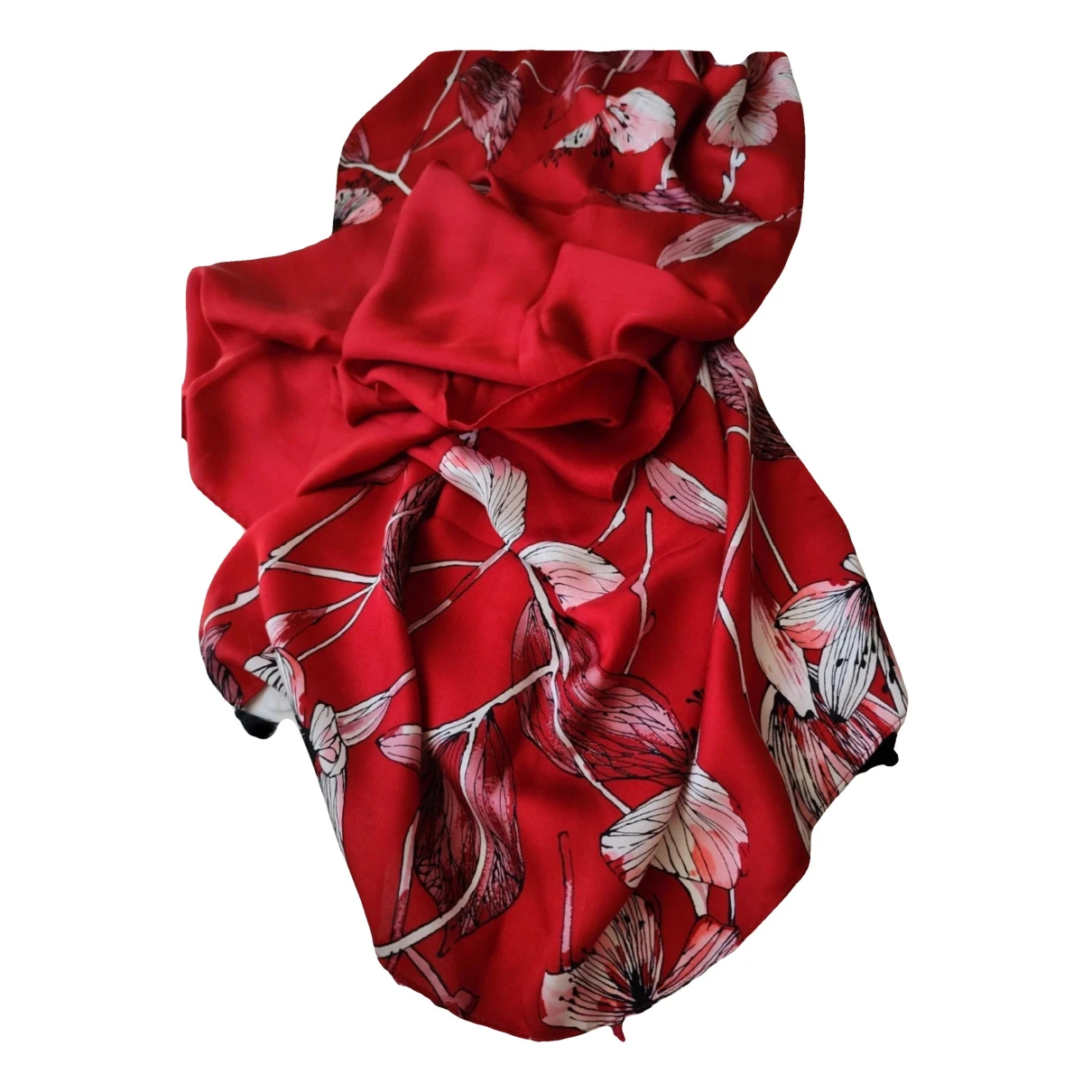 Pre-owned Max & Co Silk Scarf In Red