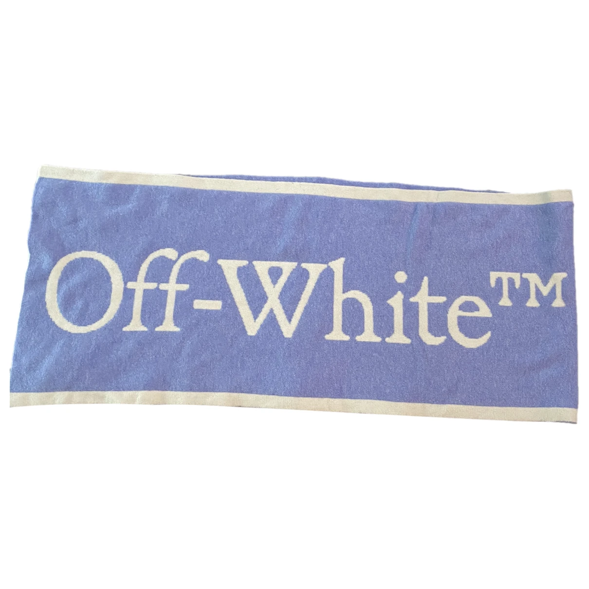 Pre-owned Off-white Wool Scarf In Blue