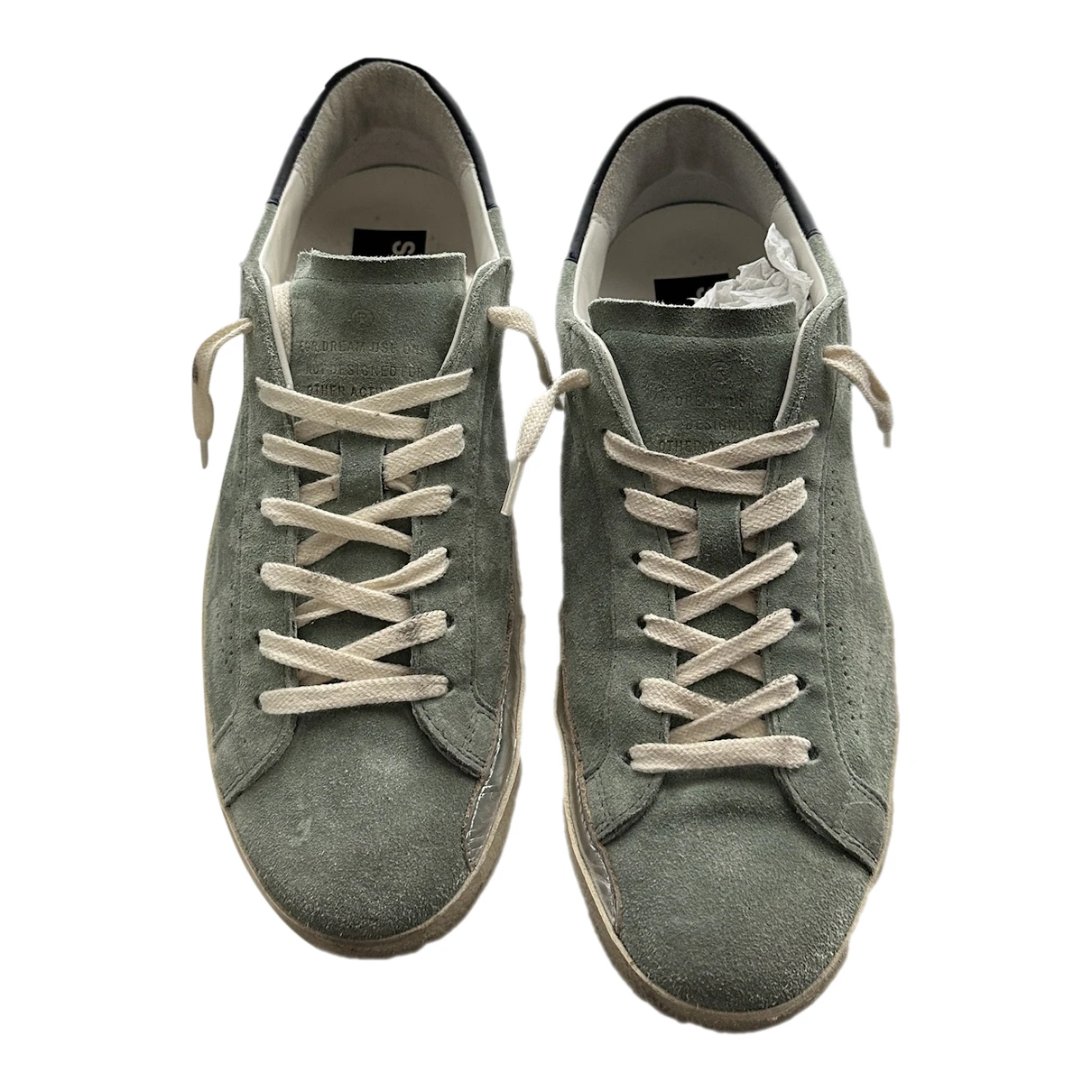 Pre-owned Golden Goose Superstar Low Trainers In Green