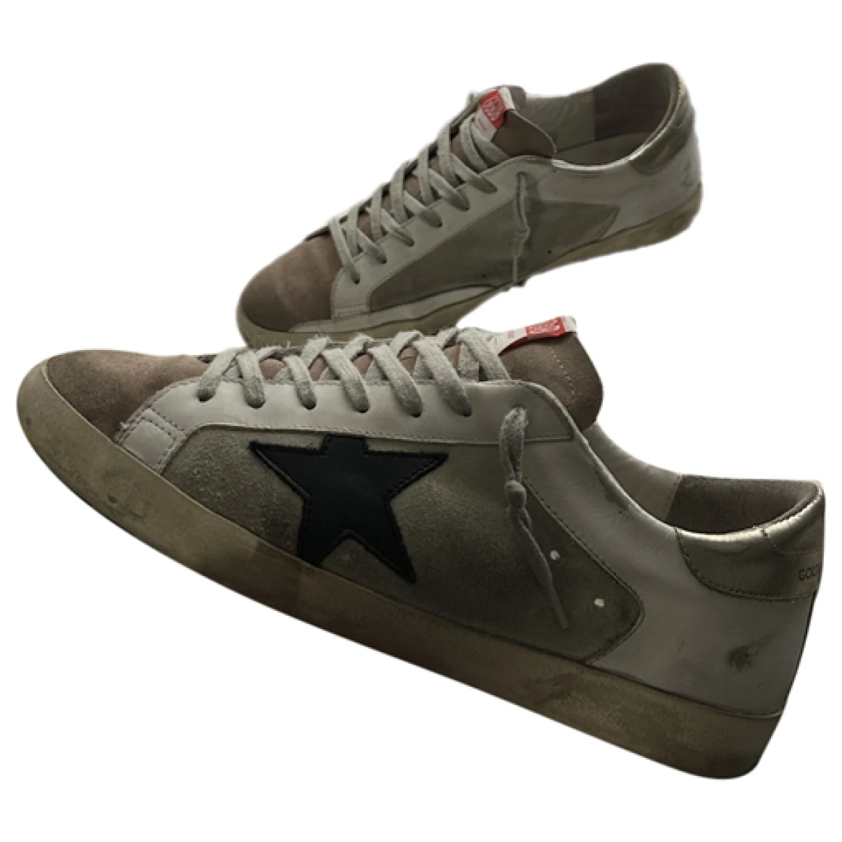 Pre-owned Golden Goose Superstar Leather Low Trainers In Beige
