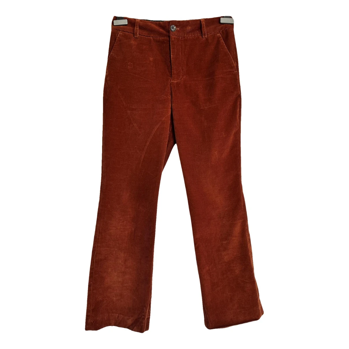 Pre-owned Soeur Velvet Straight Pants In Orange