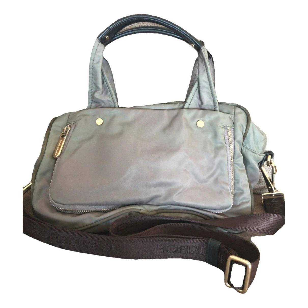 Pre-owned Borbonese Cloth Handbag In Grey