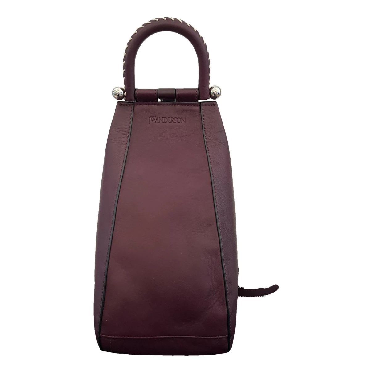 Pre-owned Jw Anderson Leather Handbag In Burgundy