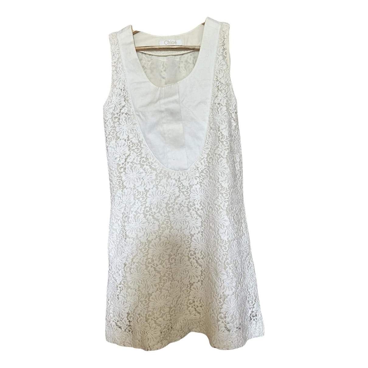 Pre-owned Chloé Lace Dress In White