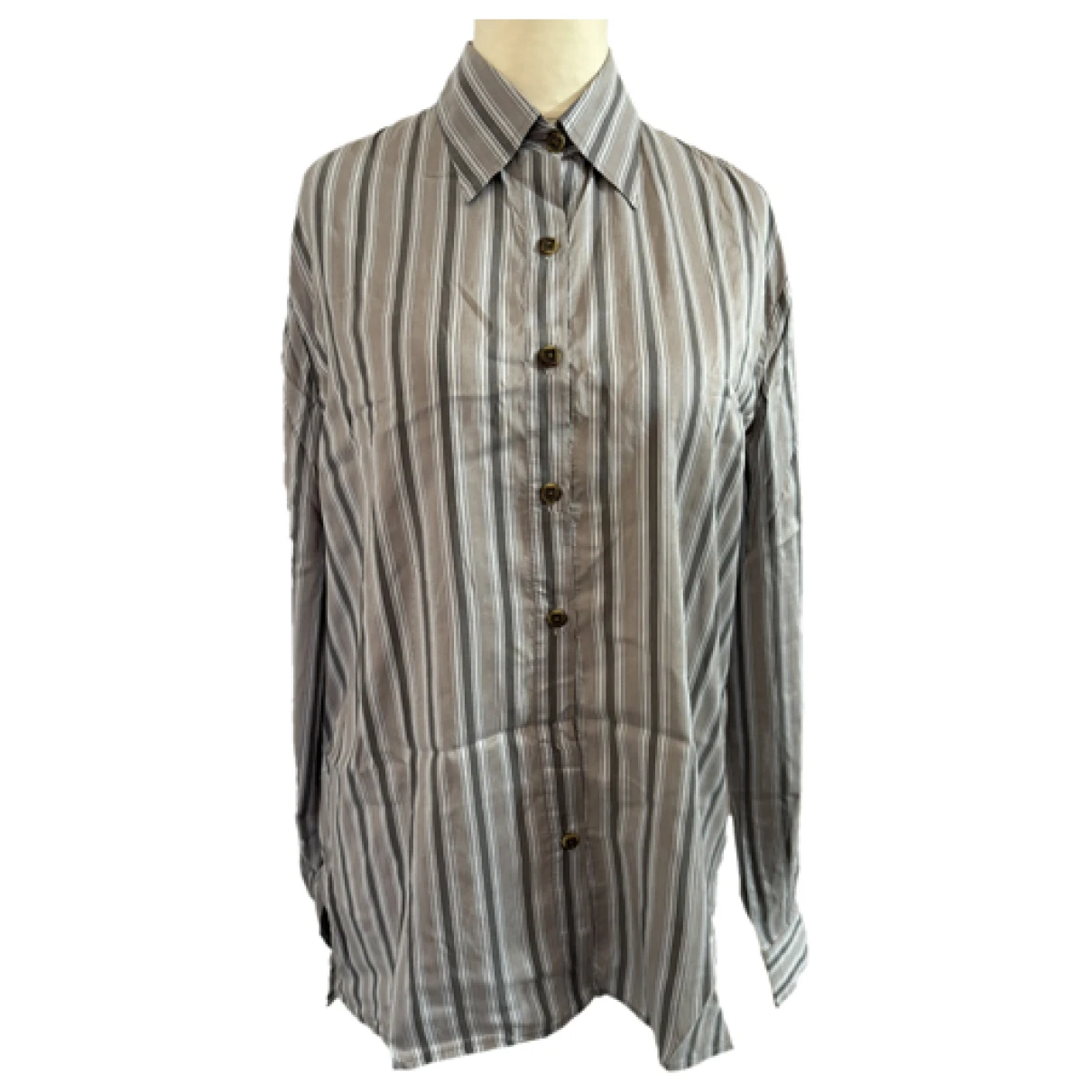 Pre-owned Valentino Silk Shirt In Grey