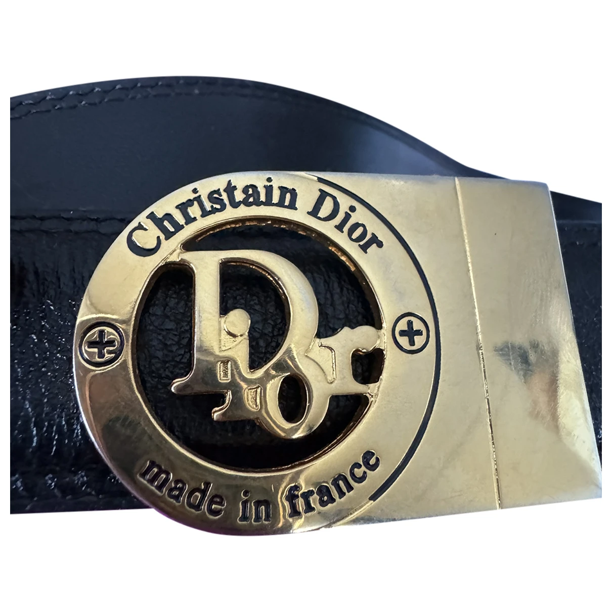 Pre-owned Dior Leather Belt In Black