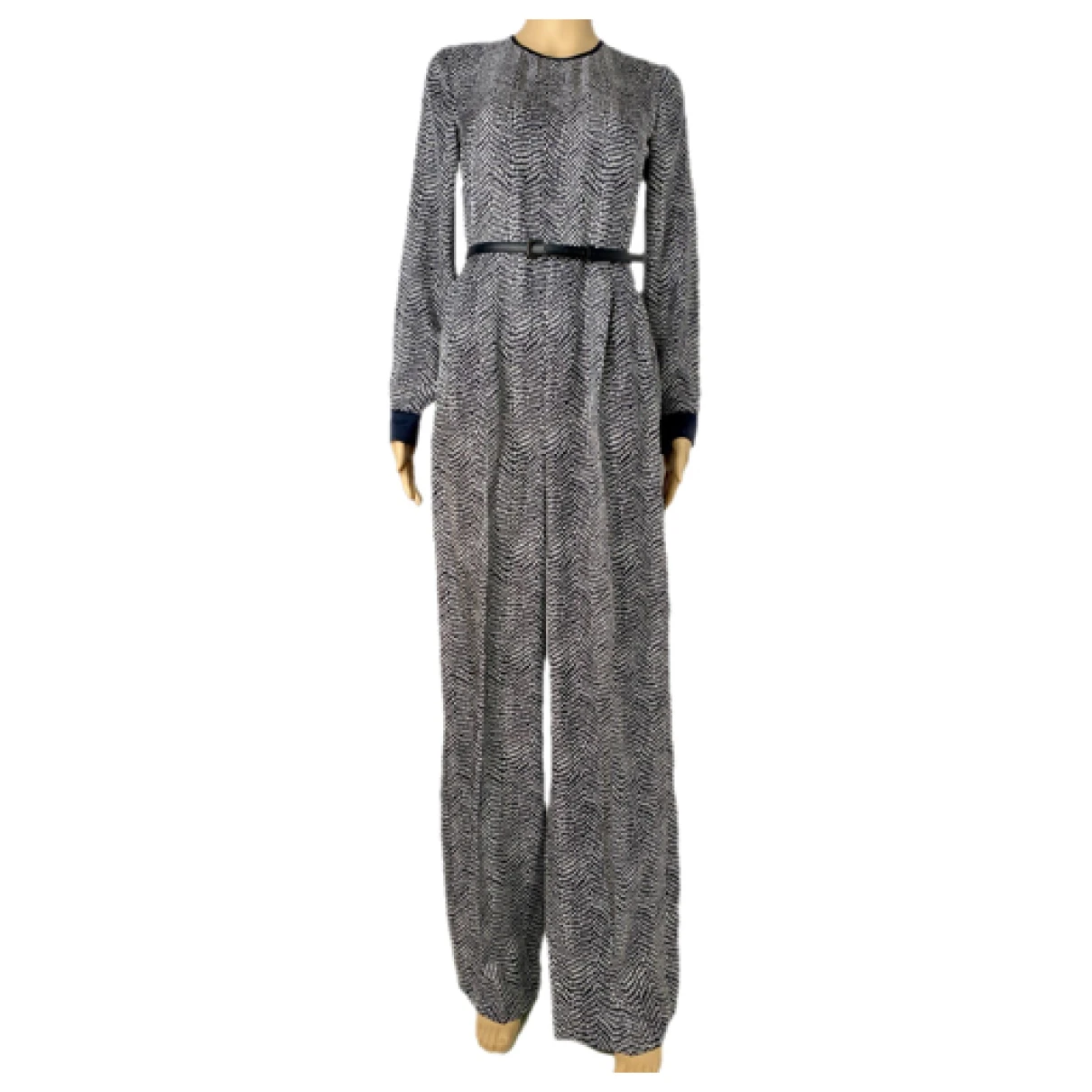 Pre-owned Max Mara Silk Jumpsuit In Grey
