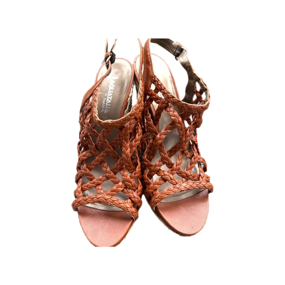 Pre-owned Aquatalia Leather Sandal In Brown