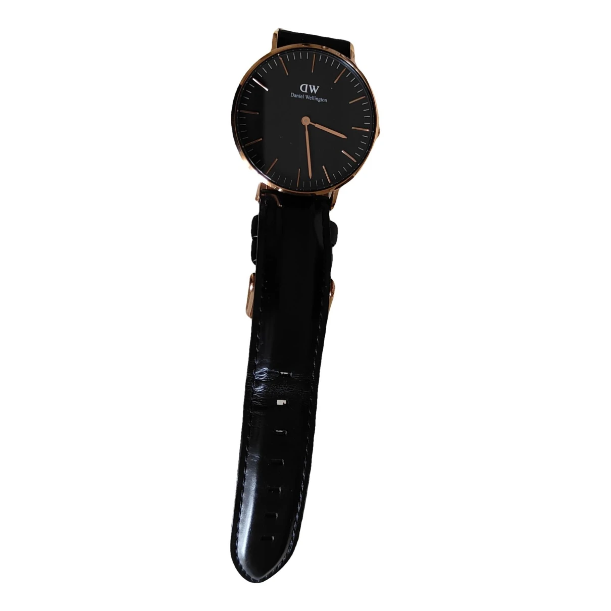 Pre-owned Daniel Wellington Pink Gold Watch In Black