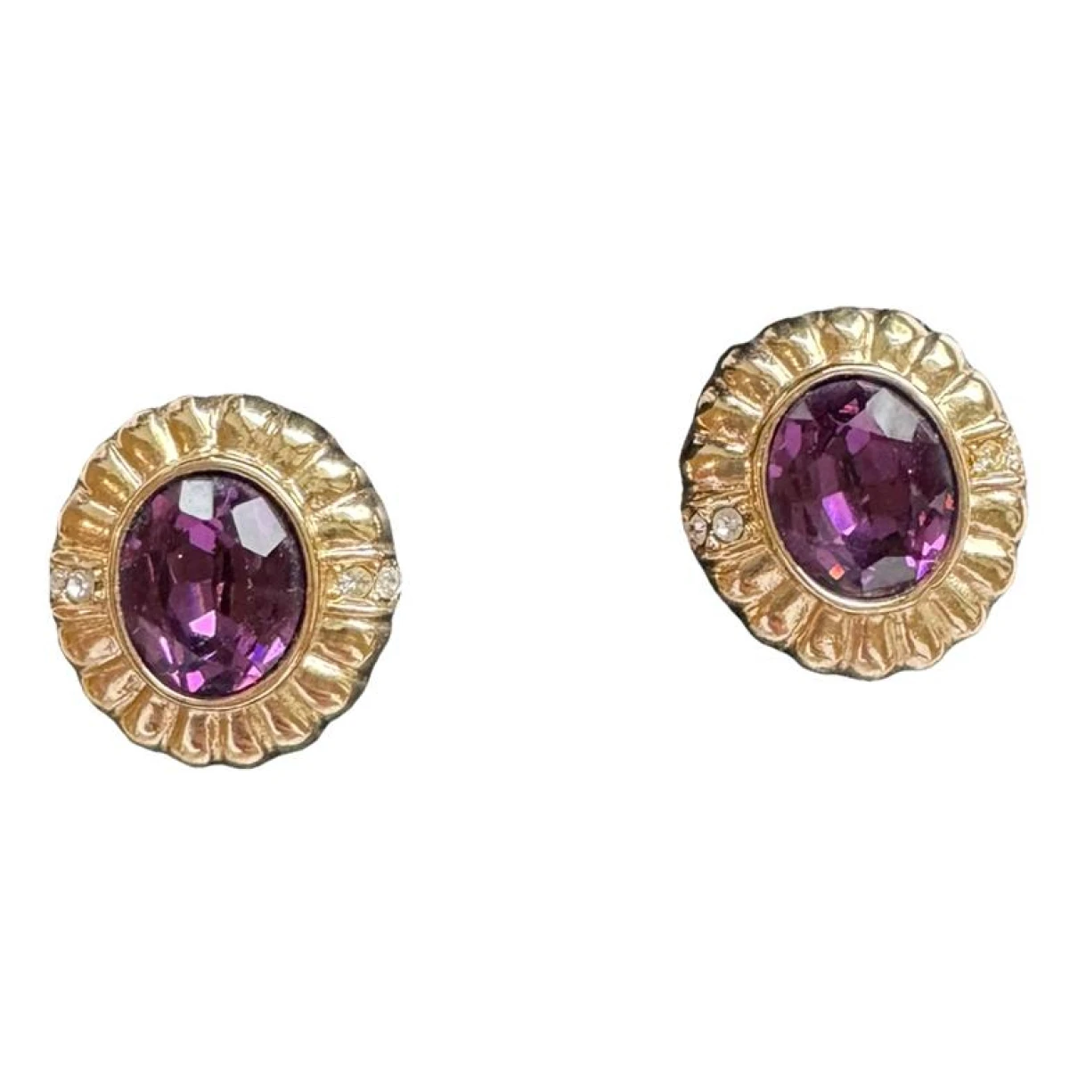 Pre-owned Dior Earrings In Burgundy