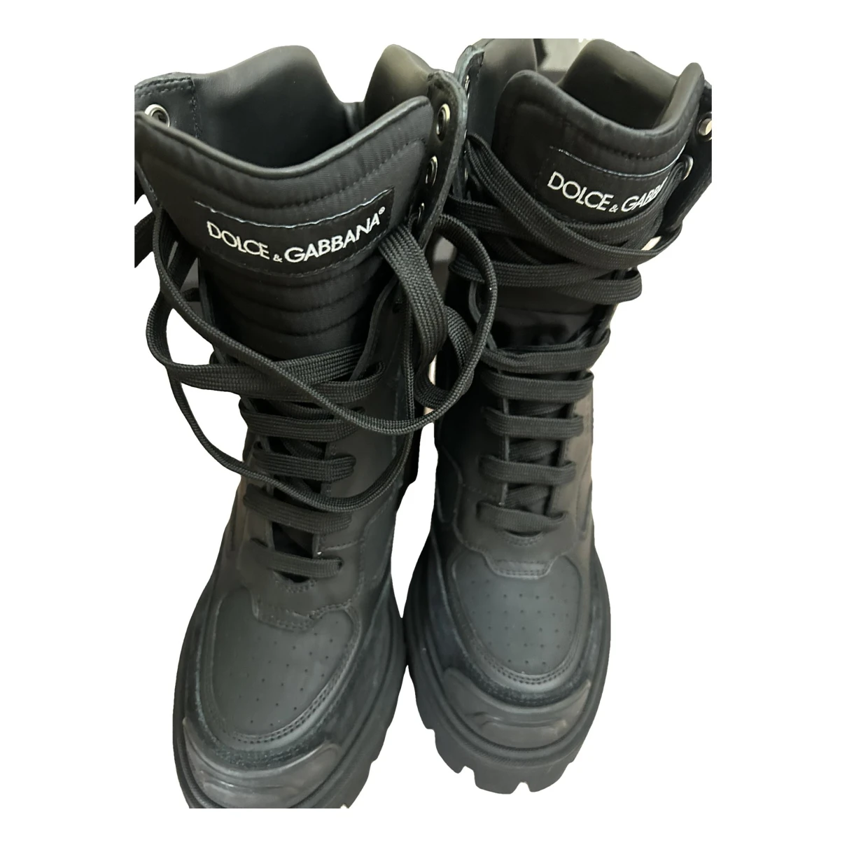 Pre-owned Dolce & Gabbana Biker Boots In Black
