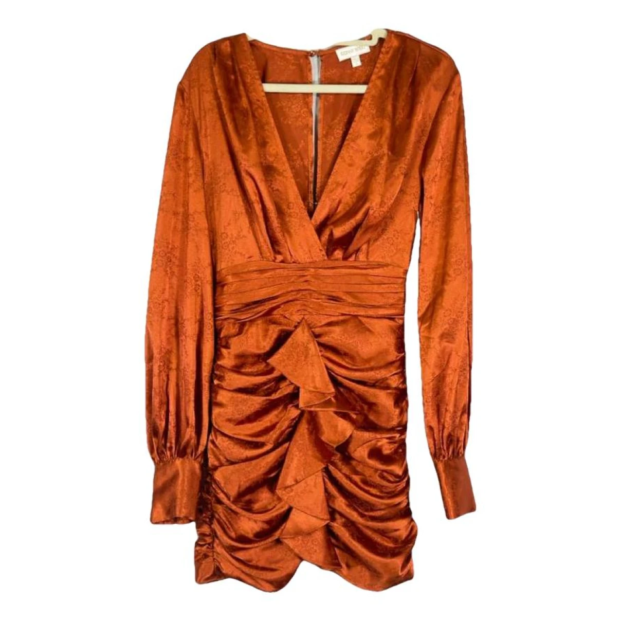Pre-owned Ronny Kobo Silk Mini Dress In Orange