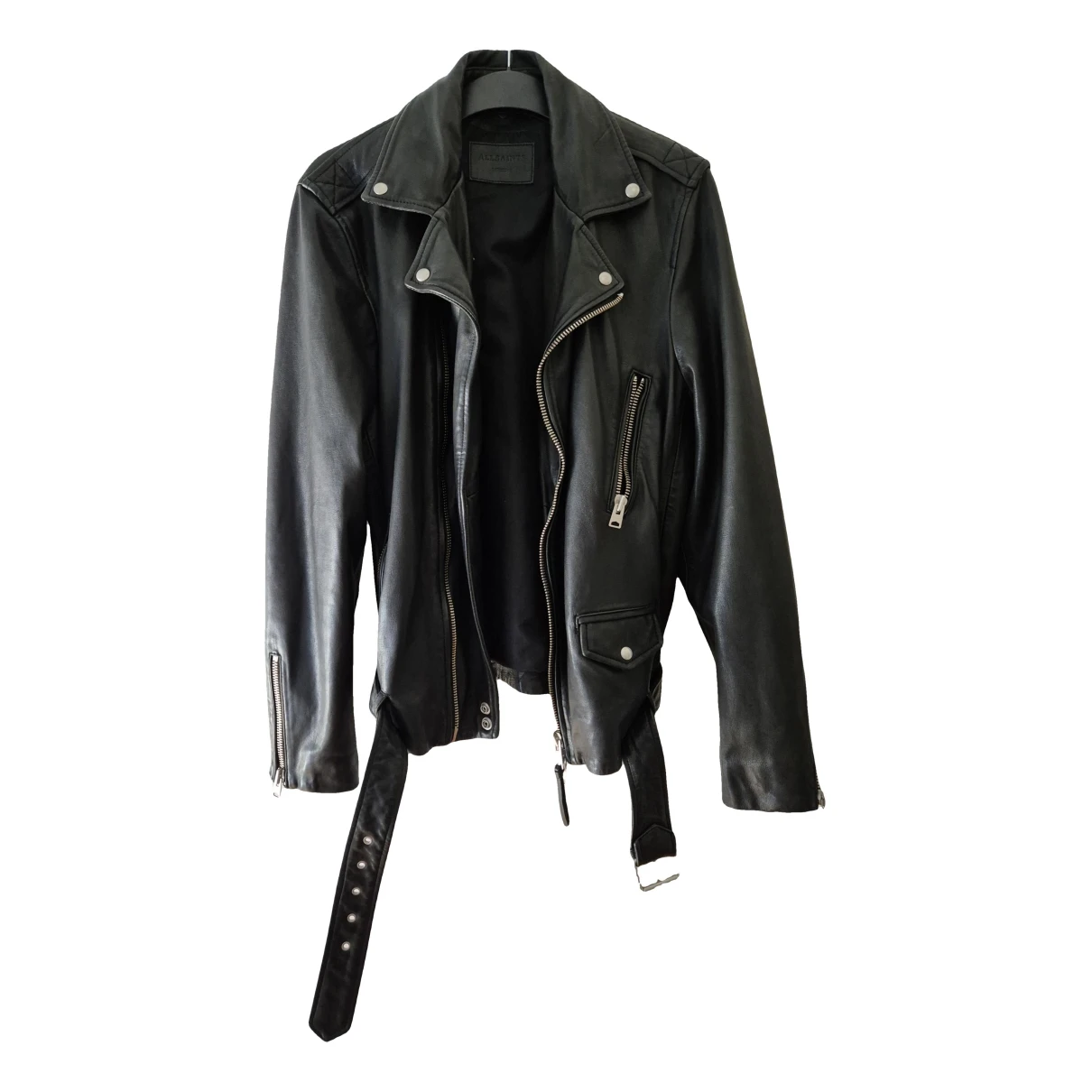 Pre-owned Allsaints Leather Vest In Black