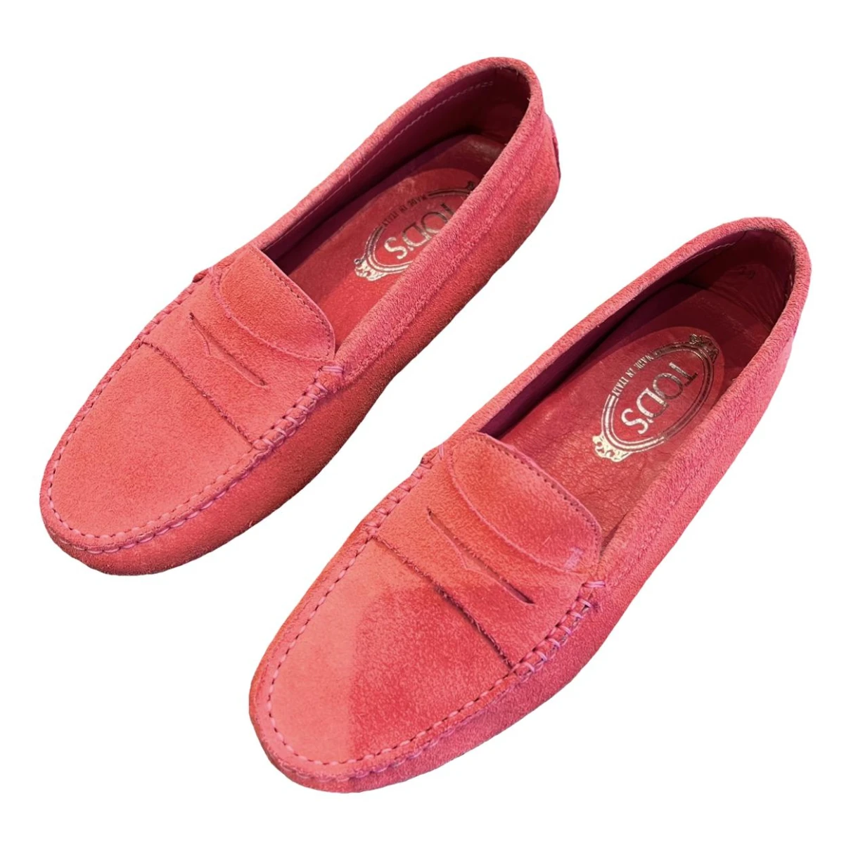 Pre-owned Tod's Gommino Flats In Pink