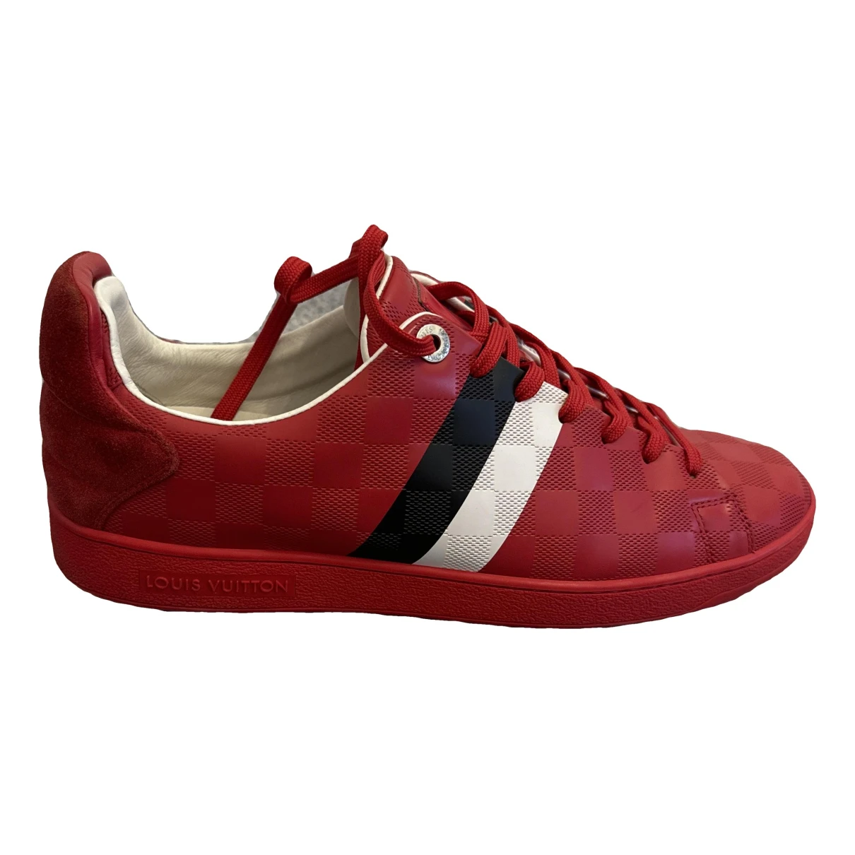 Pre-owned Louis Vuitton Frontrow Leather Low Trainers In Red
