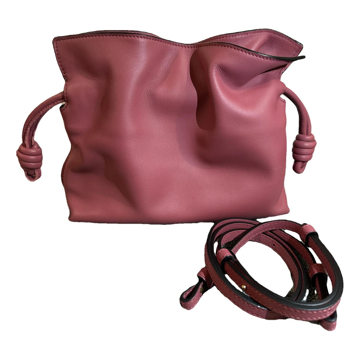 Pre-owned Loewe Flamenco Leather Crossbody Bag In Pink