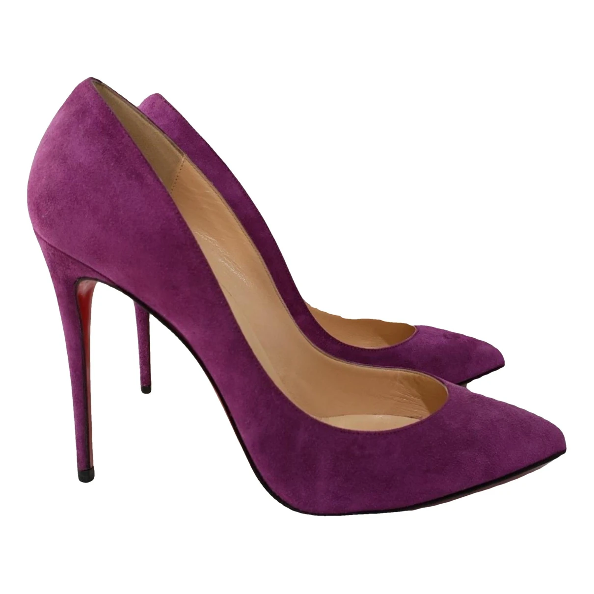 Pre-owned Christian Louboutin Pigalle Heels In Purple
