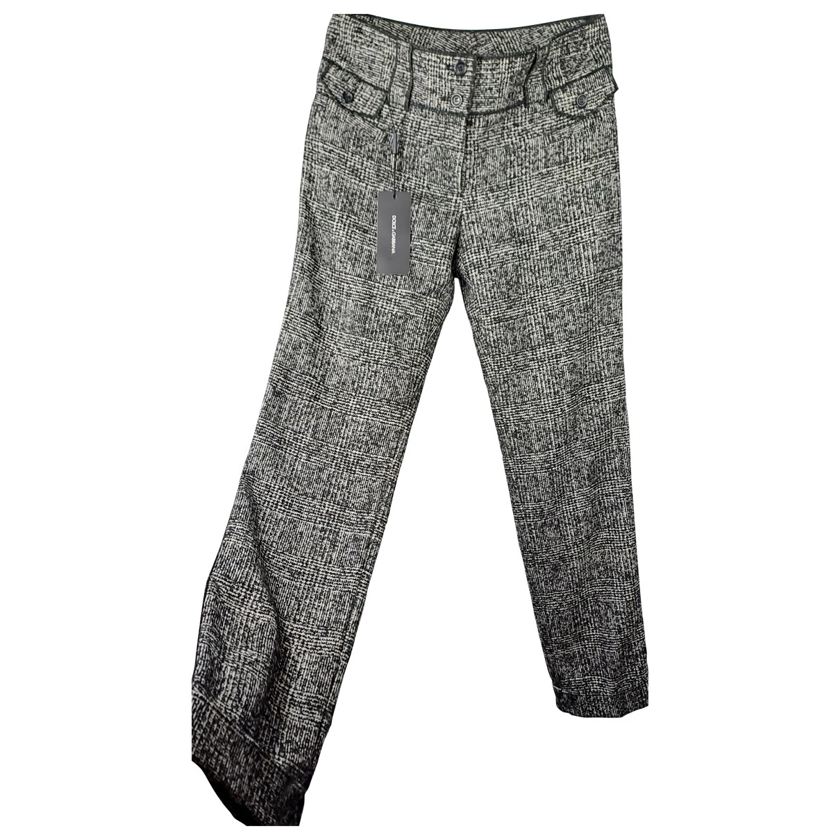Pre-owned Dolce & Gabbana Wool Straight Pants In Multicolour