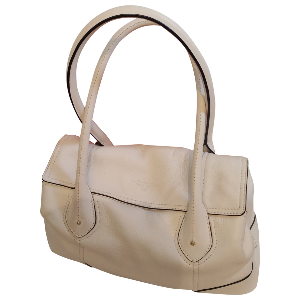 Pre-owned Lancel Leather Handbag In White