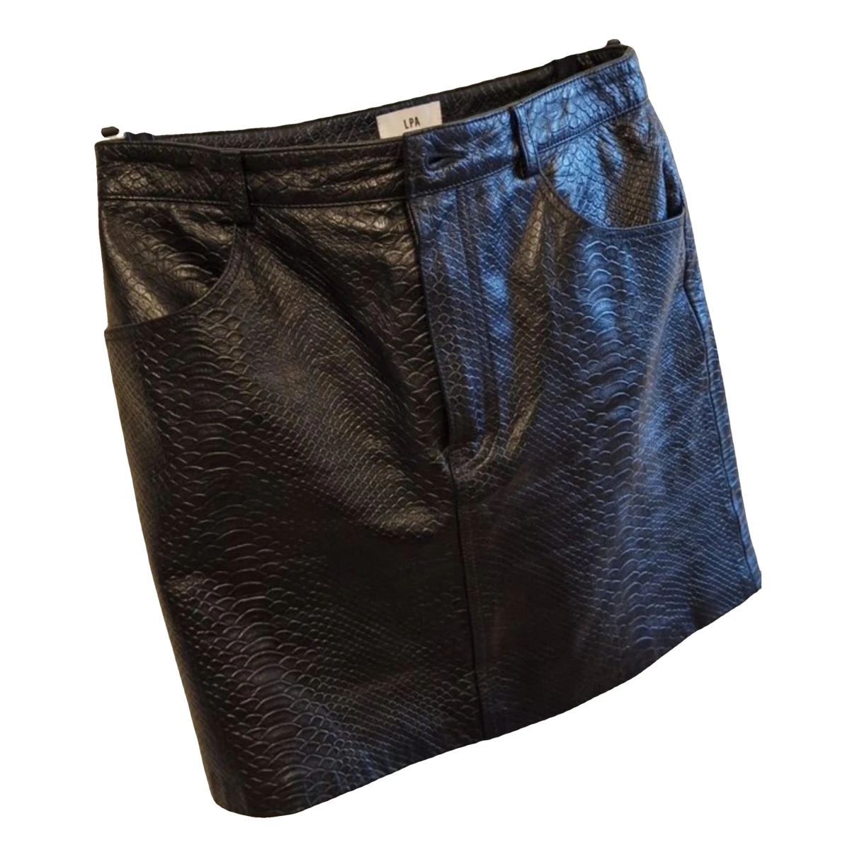 Pre-owned Lpa Leather Mini Skirt In Black