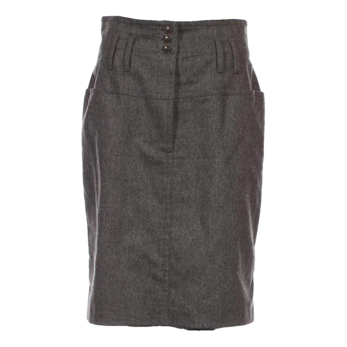 Pre-owned Jil Sander Wool Mini Skirt In Grey
