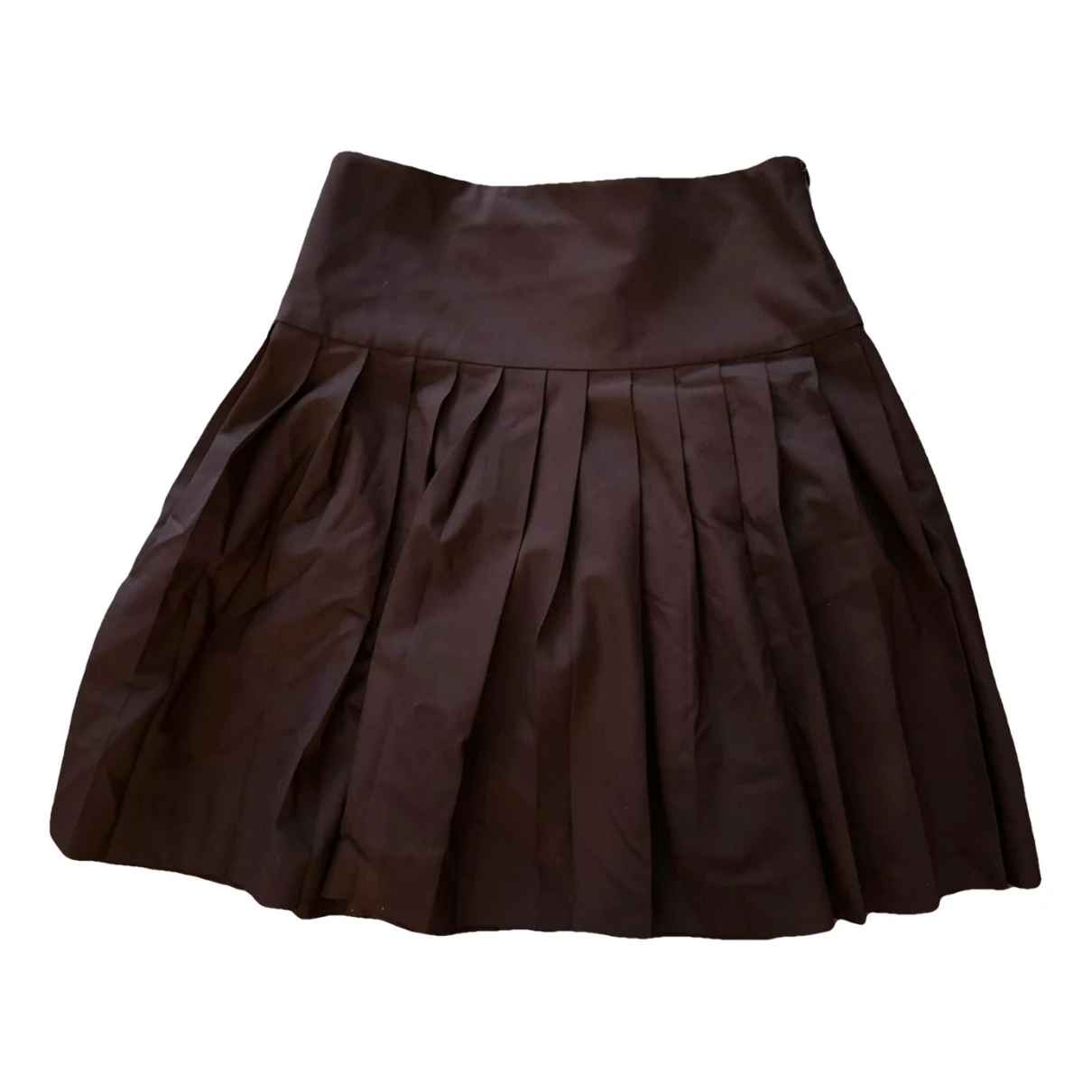 Pre-owned Theory Wool Mid-length Skirt In Brown