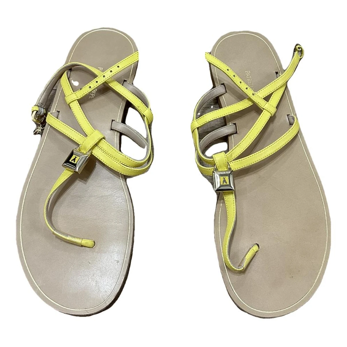 Pre-owned Patrizia Pepe Leather Sandal In Yellow