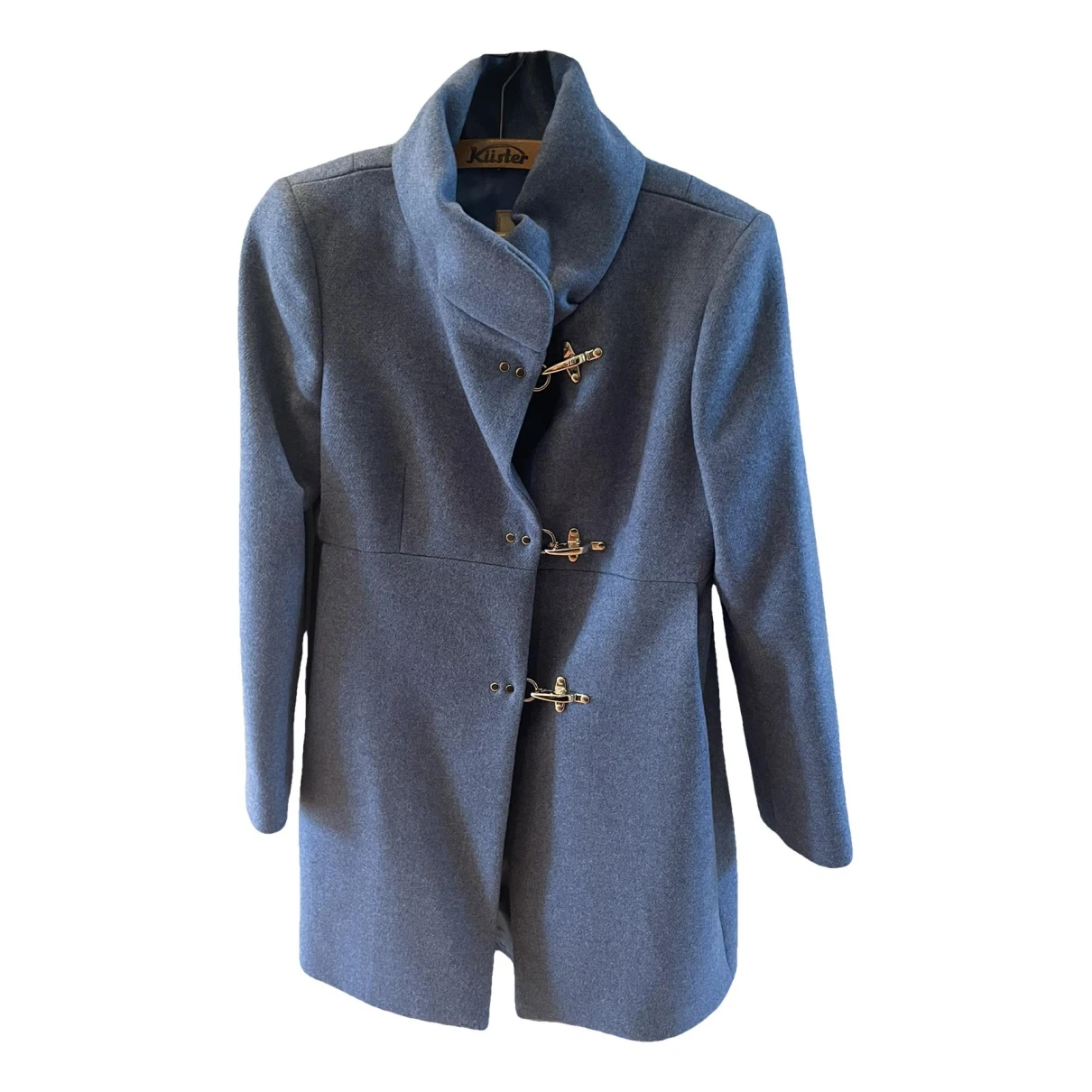 Pre-owned Fay Wool Peacoat In Blue