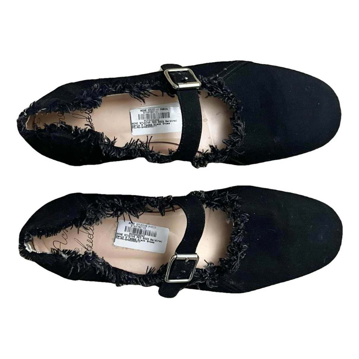 Pre-owned Acne Studios Cloth Ballet Flats In Black