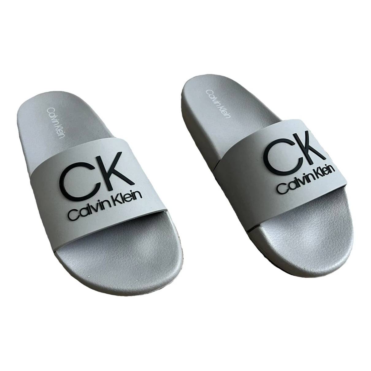 Pre-owned Calvin Klein Sandals In Grey