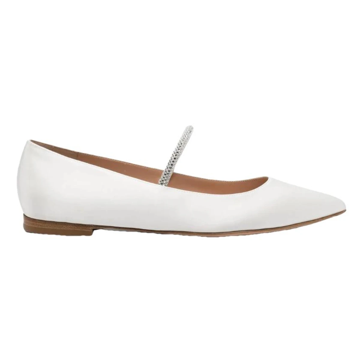 Pre-owned Gianvito Rossi Cloth Ballet Flats In White