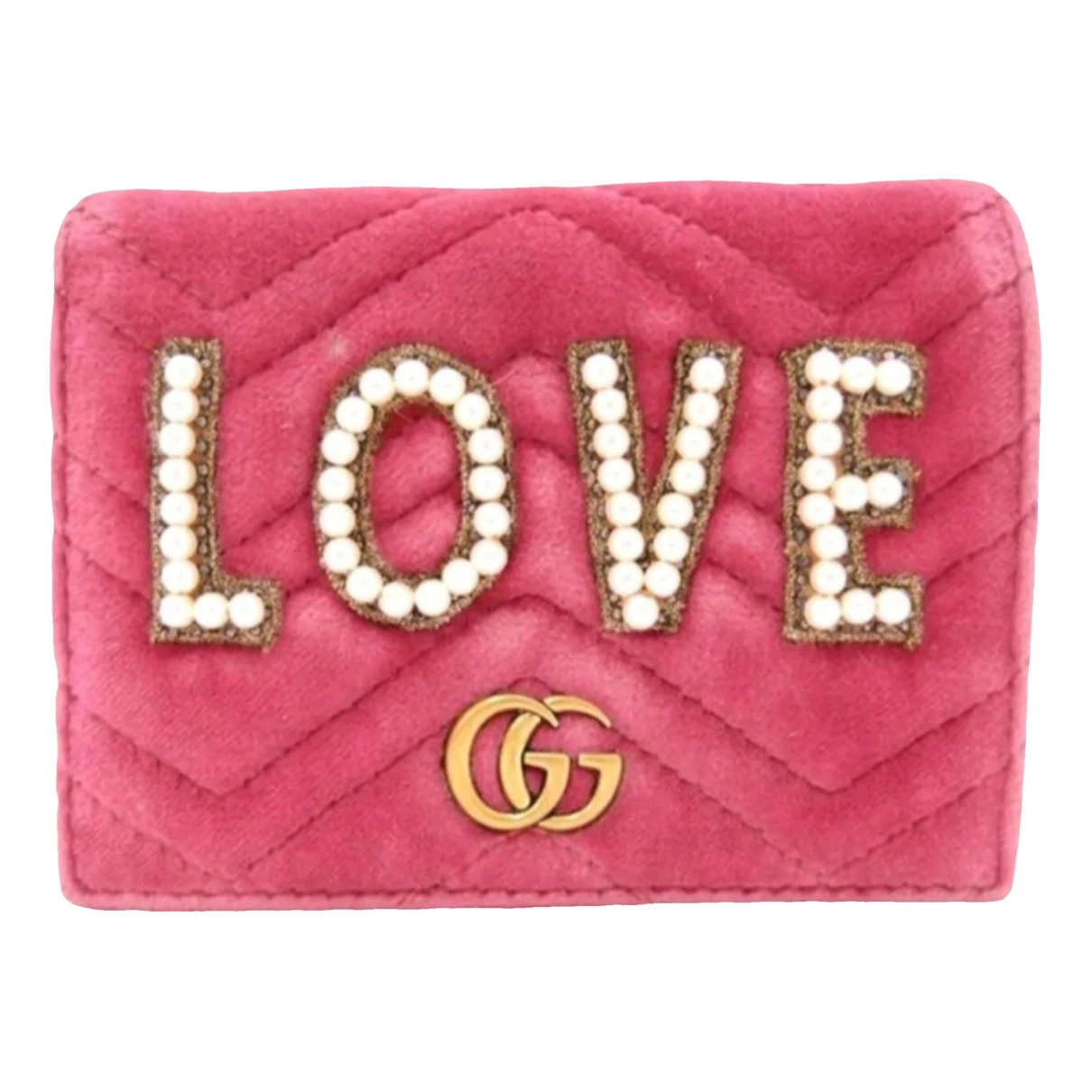 Pre-owned Gucci Velvet Wallet In Pink