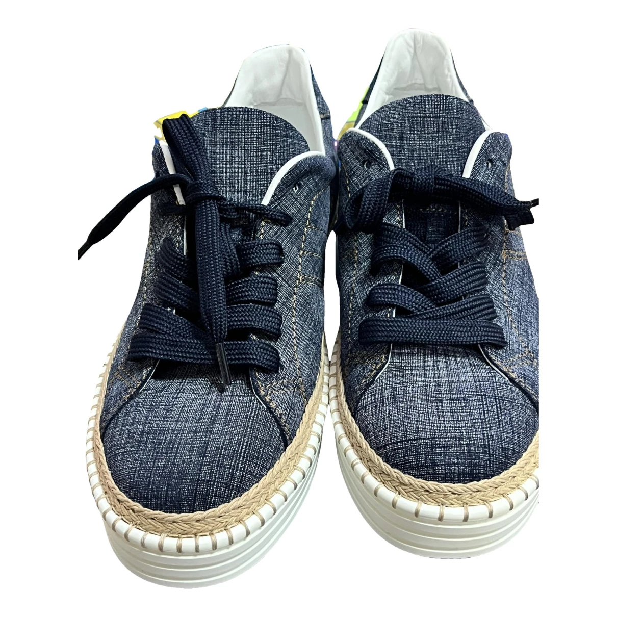 Pre-owned Hogan Cloth Trainers In Blue