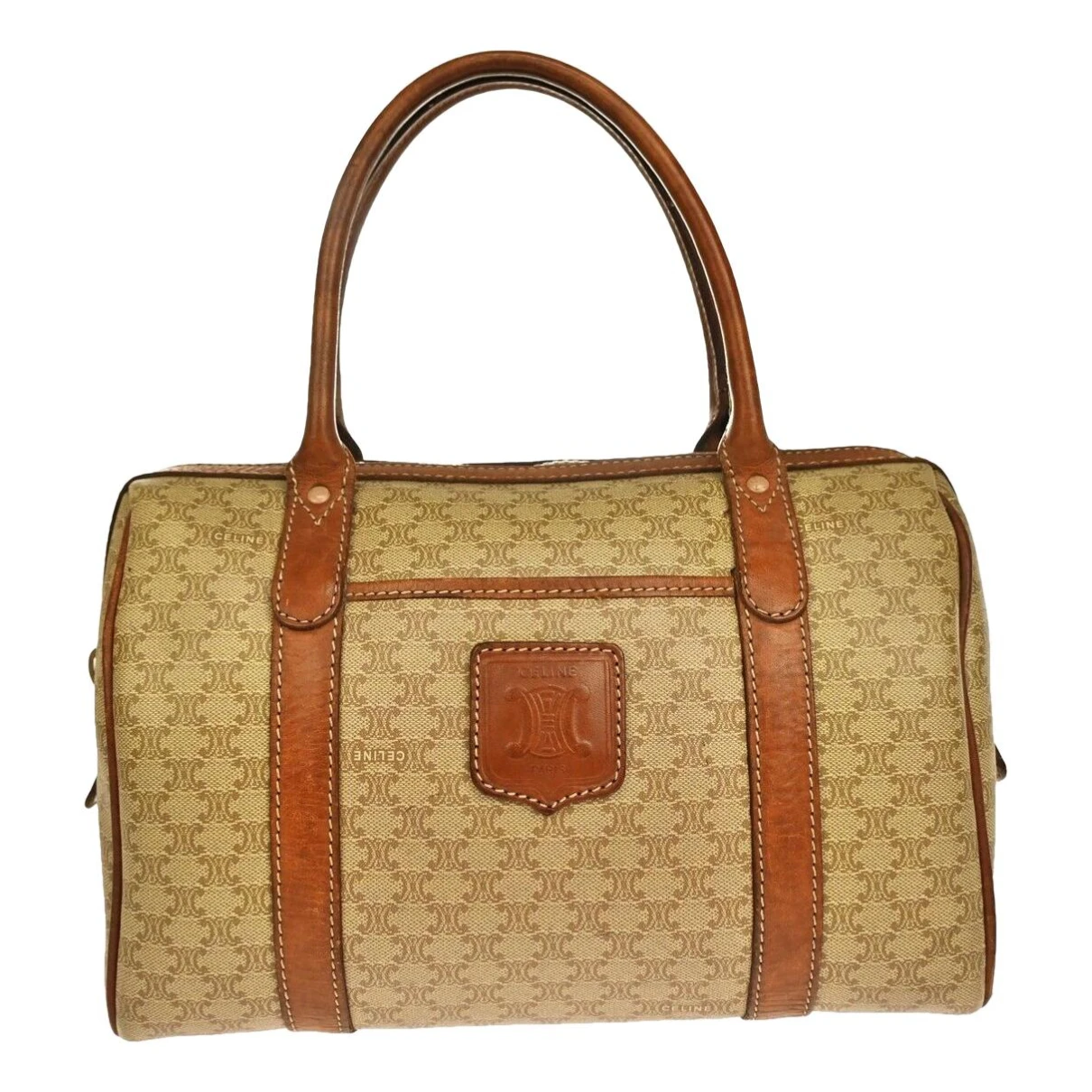 Pre-owned Celine Leather Handbag In Beige
