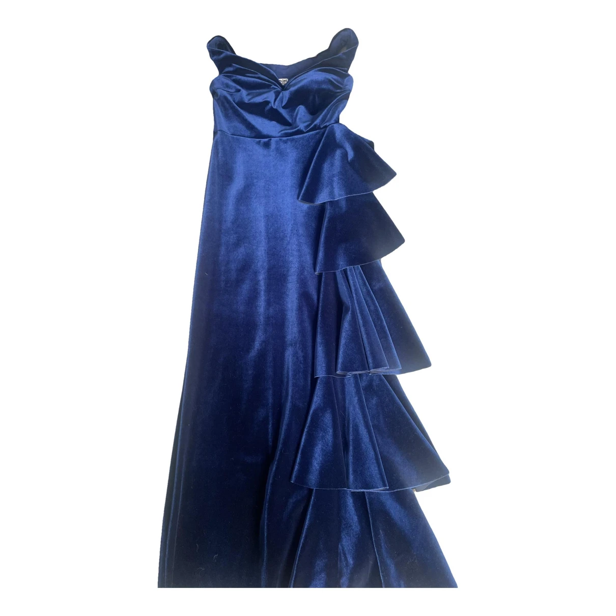 Pre-owned Chiara Boni Velvet Maxi Dress In Blue