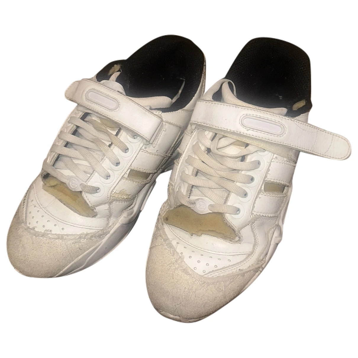 Pre-owned Maison Margiela Patent Leather Trainers In White