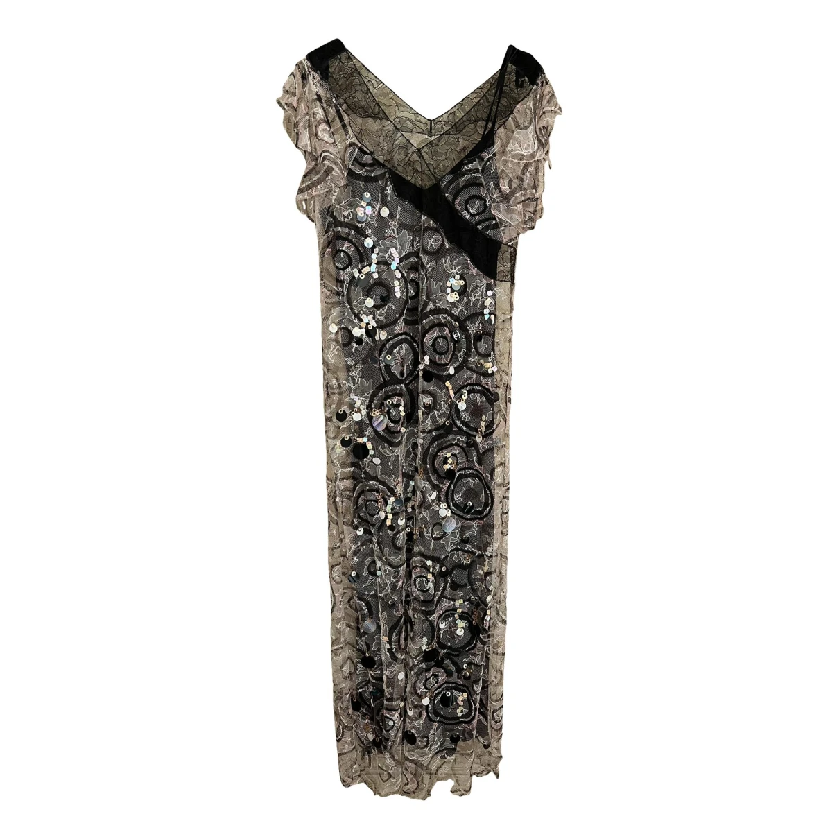 Pre-owned Chanel Lace Maxi Dress In Multicolour