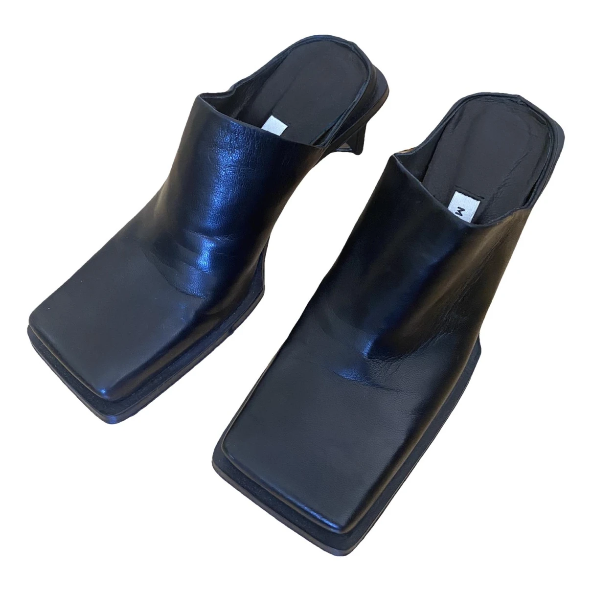 Pre-owned Miista Leather Mules In Black