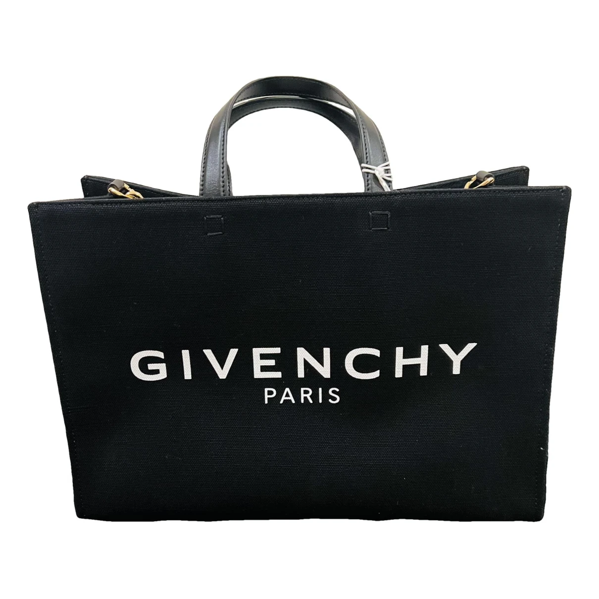 Pre-owned Givenchy G Tote Cloth Tote In Black